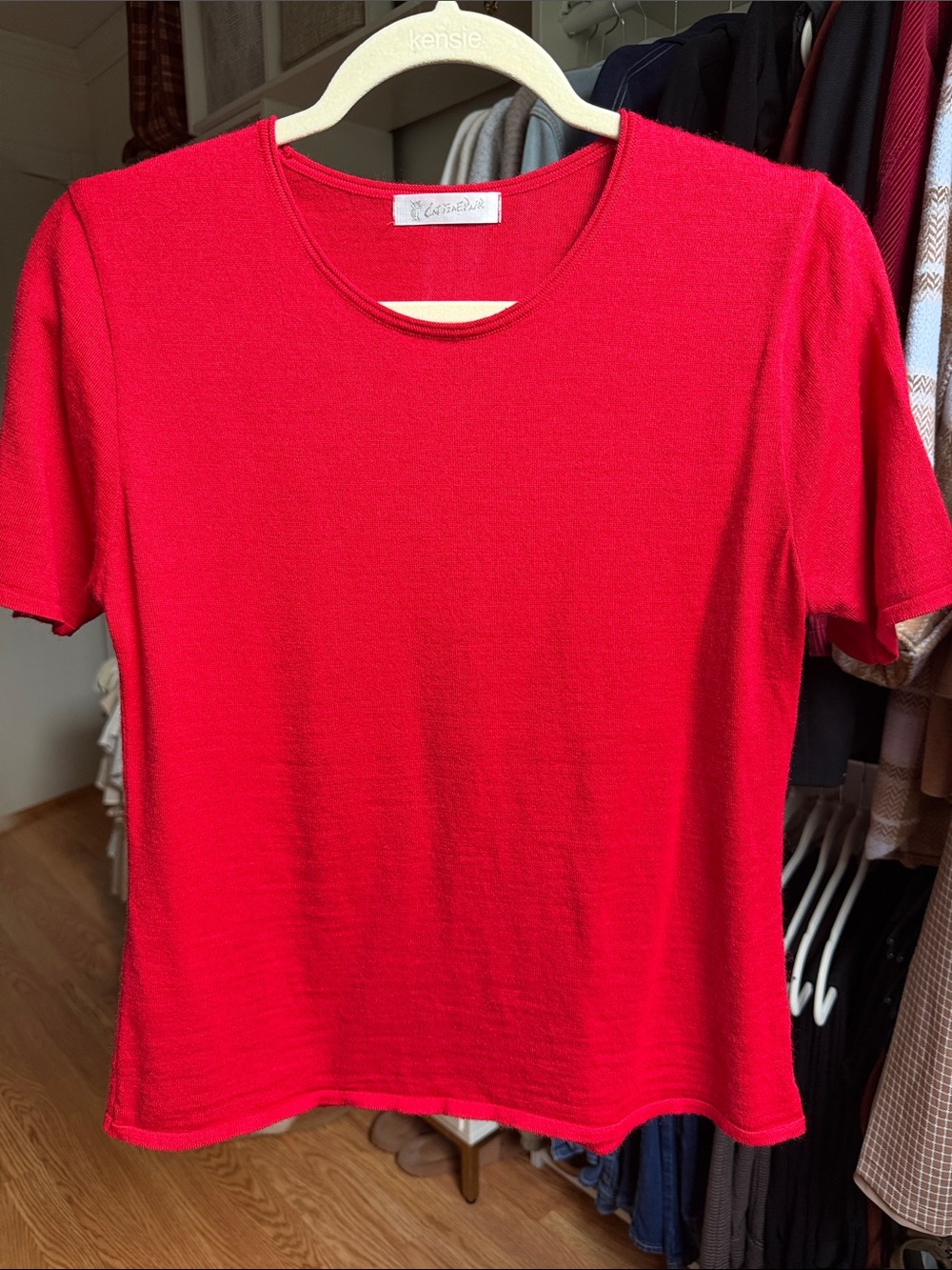 Vintage Wool Blend Short Sleeve Knit Top- women’s size M